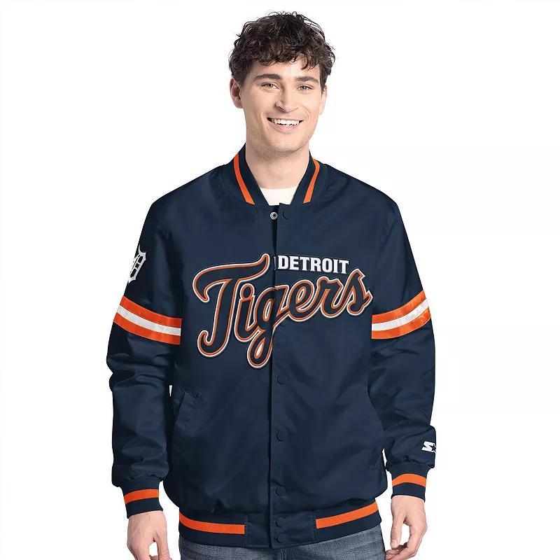 Men's Starter  Black Los Angeles Lakers Scout Varsity Full-Snap Jacket, Size: XL Product Image