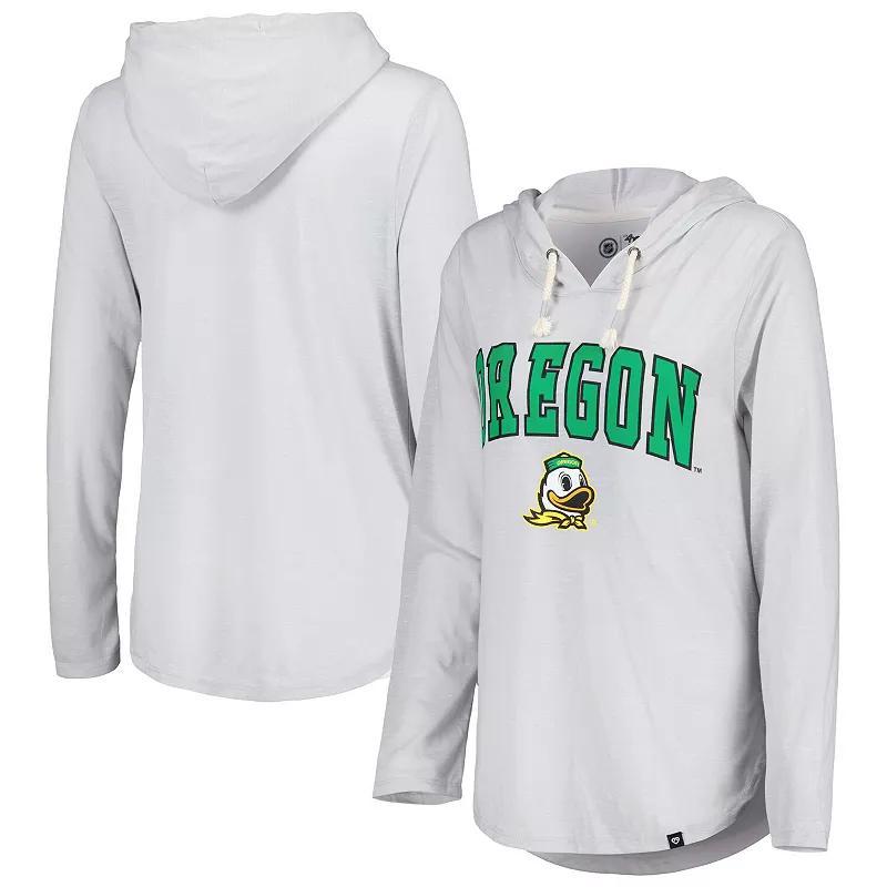 Womens Colosseum Heathered Gray Oregon Ducks Core Cora Campus Hoodie Long Sleeve T-Shirt Product Image