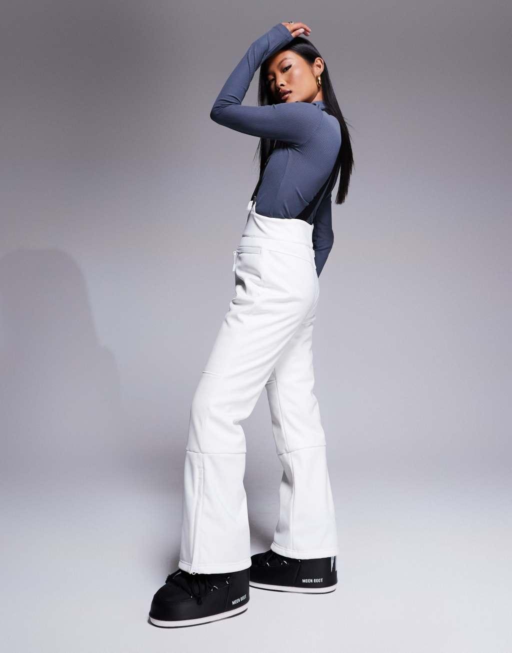 4505 Petite Ski soft shell water repellent kick flare ski pants in white  Product Image