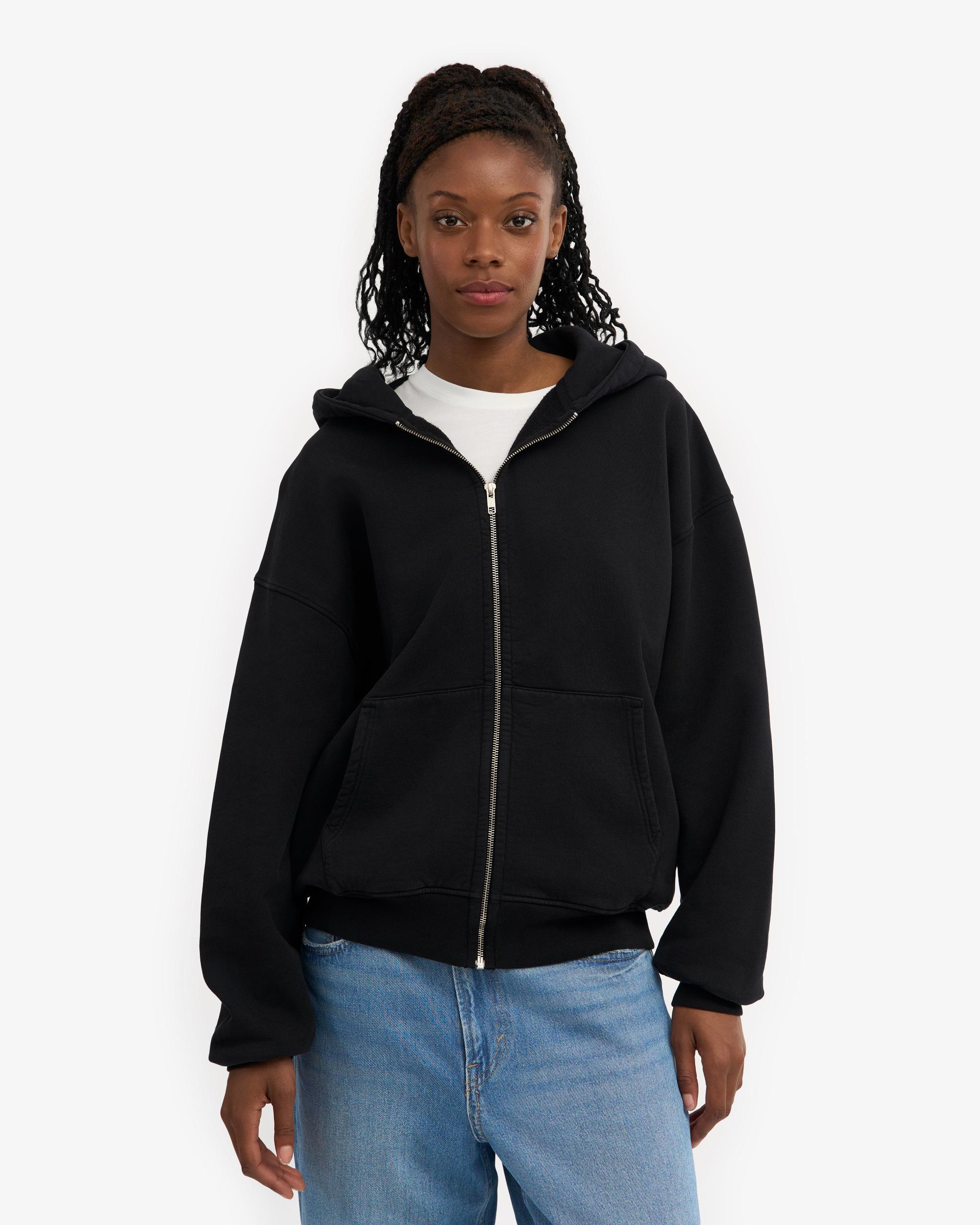 Organic Oversized Zip Hood - Emerald Green Product Image