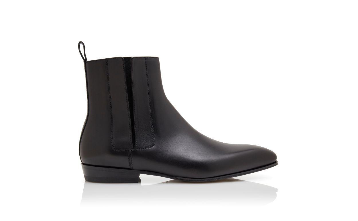 BRUTON Black Calf Leather Ankle Boots Product Image