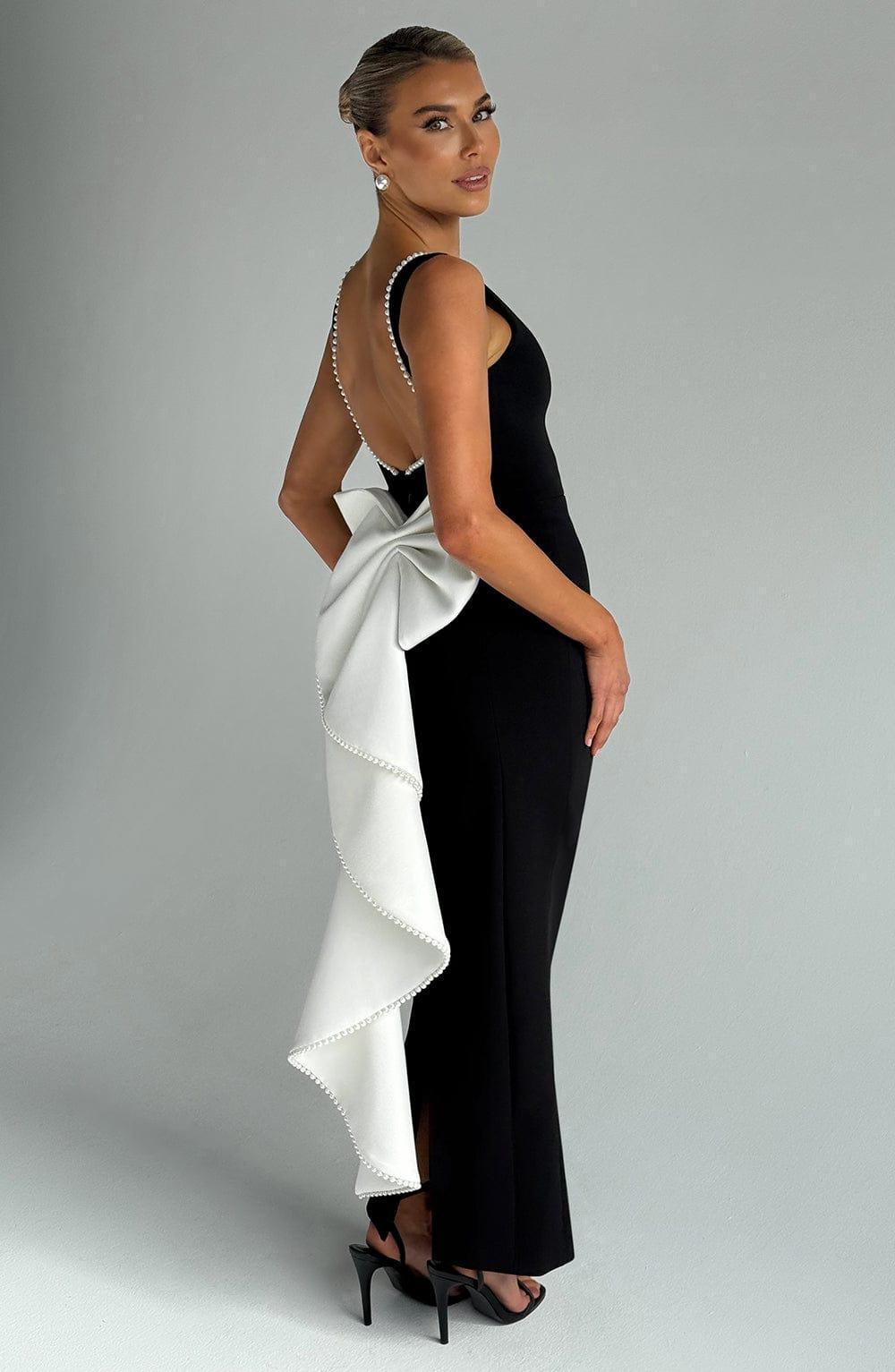 Lana Midaxi Dress - Black/White Product Image