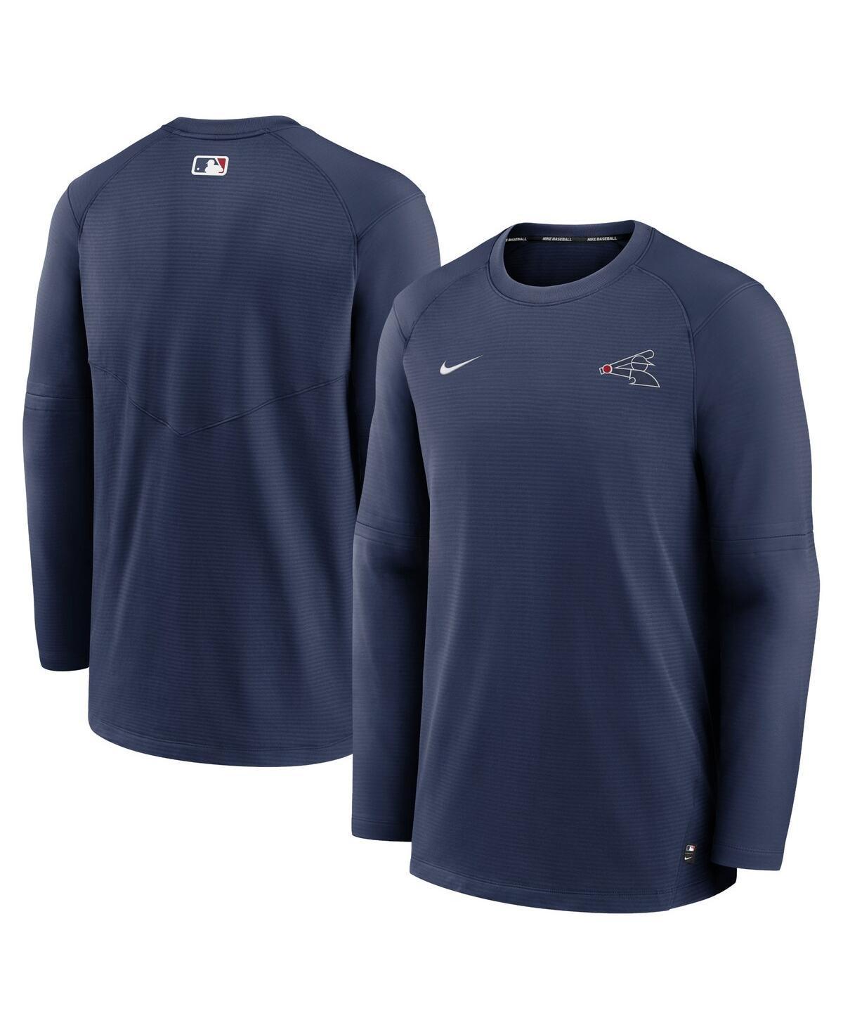 NIKE Men's  Navy Milwaukee Brewers Authentic Collection Logo Performance Long Sleeve T-shirt Product Image