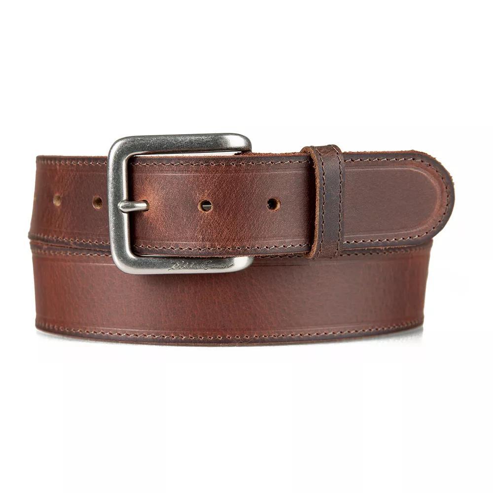 Men's Eddie Bauer 1.45-in. Rugged Leather Belt with Stretch Tab, Size: Medium Product Image