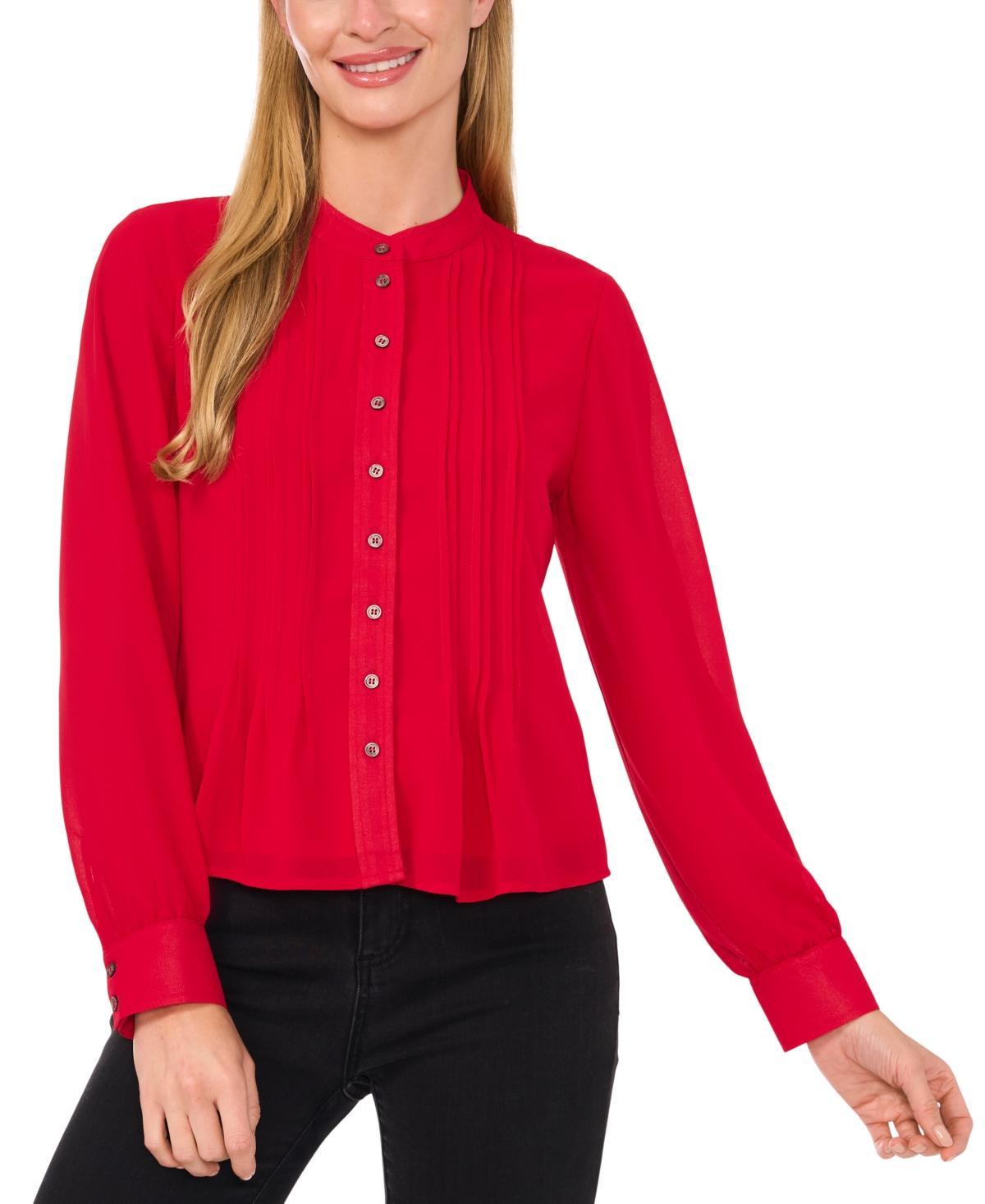 CeCe Womens Pintucked Blouse Product Image