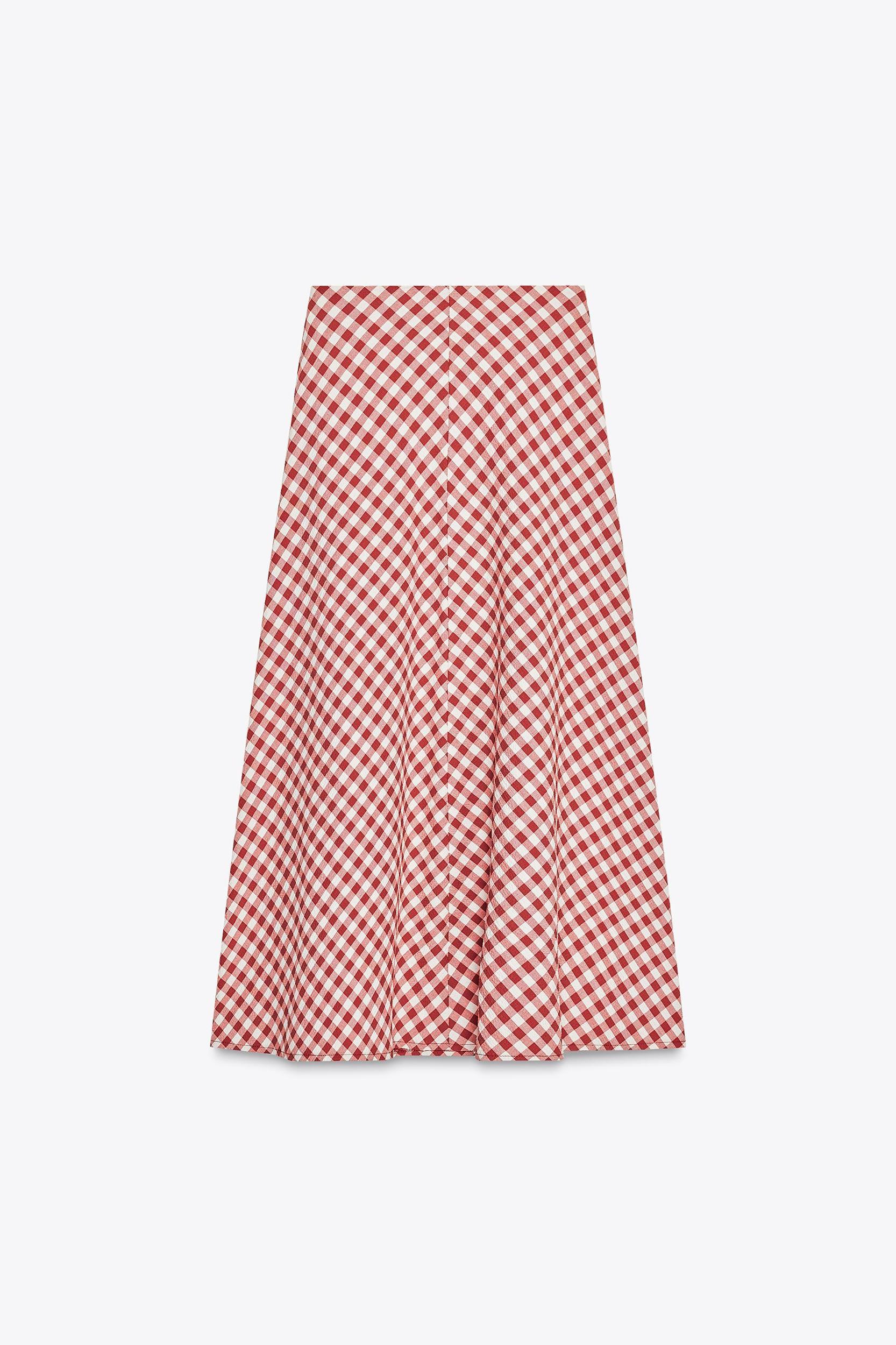 GINGHAM MIDI SKIRT Product Image