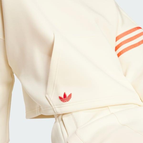 adidas Neuclassics Hoodie Cream White XL Womens Product Image