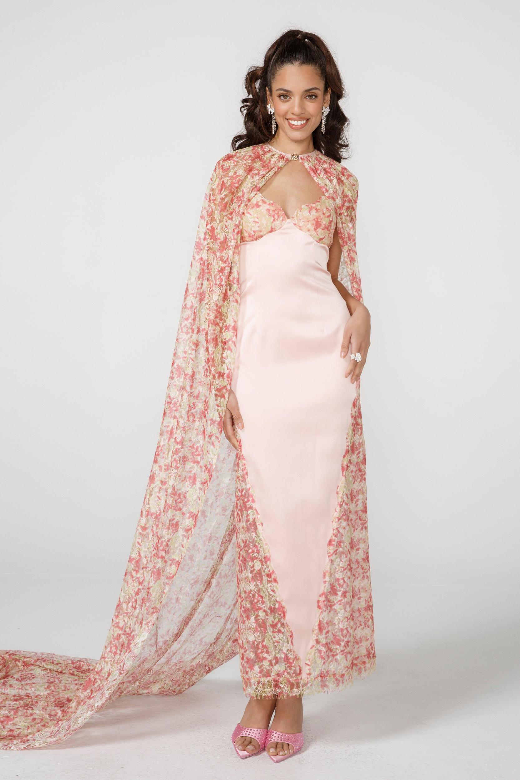 Eva Silk Dress (Pink) (Final Sale) Product Image