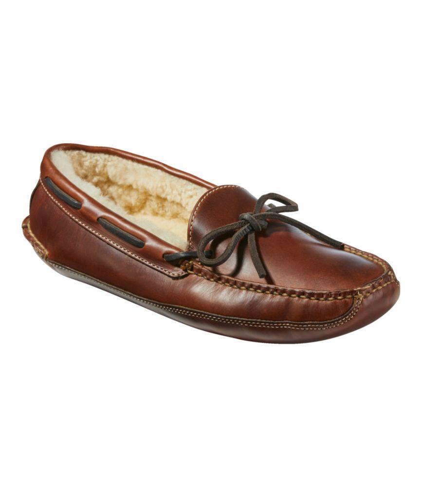 
                            Men's Leather Double-Sole Slippers, Shearling-Lined
                         Product Image