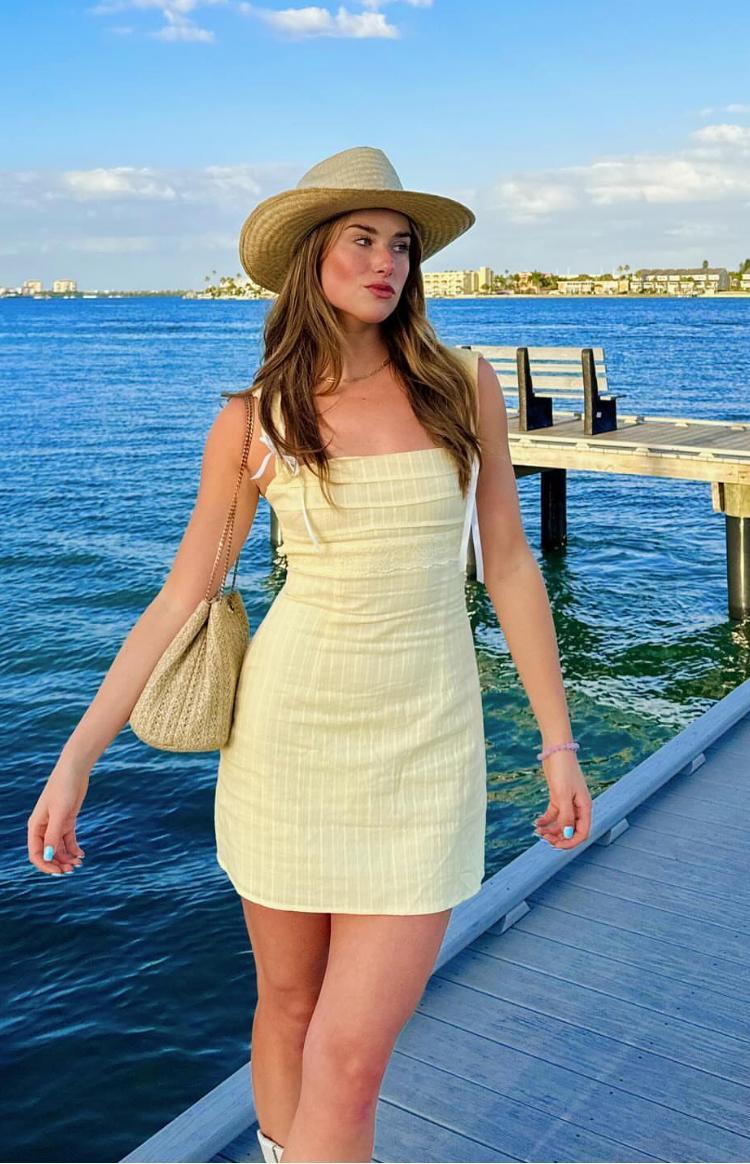Taylor Yellow Tie Back Mini Dress Girls Product Image