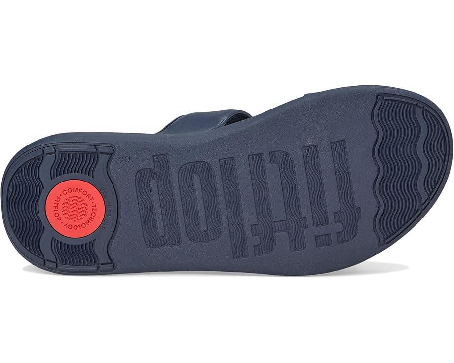 Lulu Crystal-Buckle Leather Cross Slides Product Image