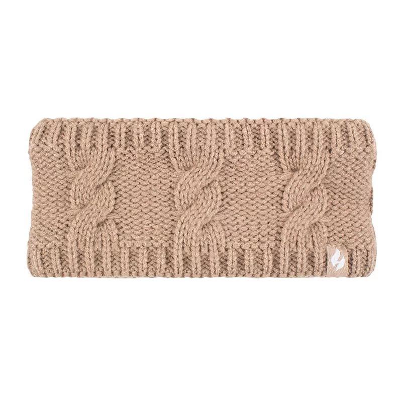 Women's Heat Holders Heatweaver Lined Cable Knit Headband, Black Product Image