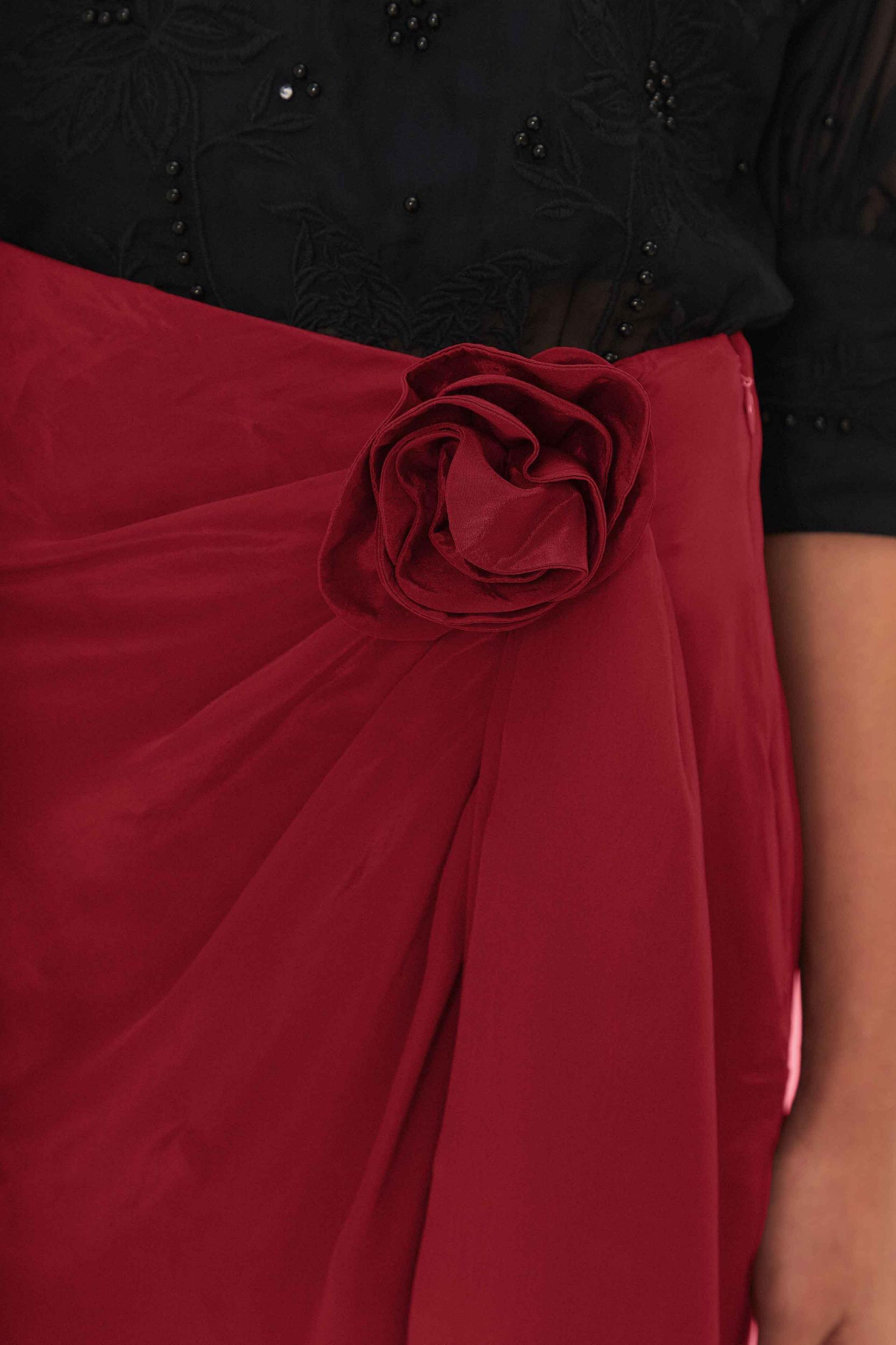 Red Midi Skirt, RED / XS Product Image