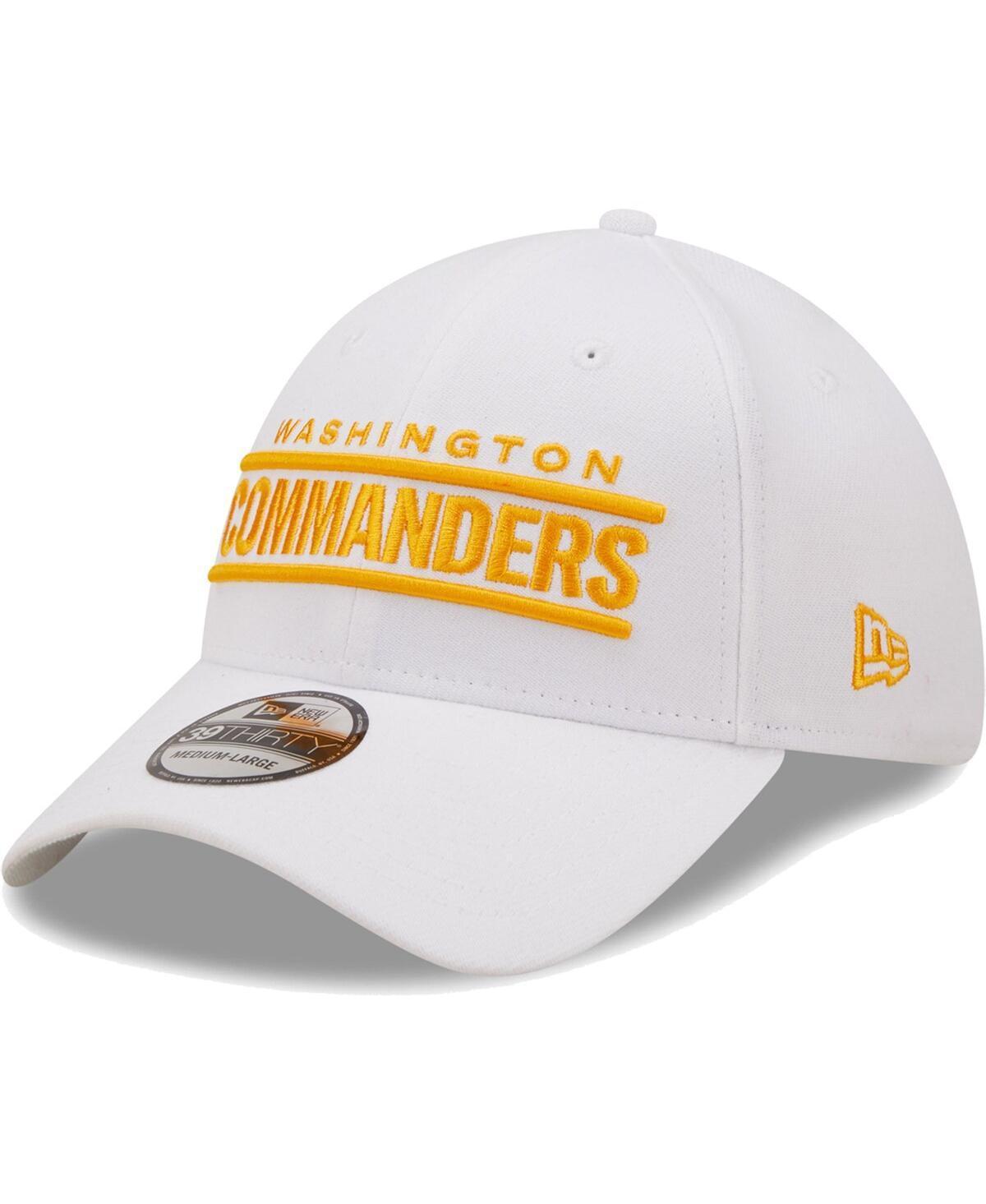 Men's New Era White Washington Commanders Wordmark Iced II 39THIRTY Flex Hat, Size: Medium/Large, Wft White Product Image