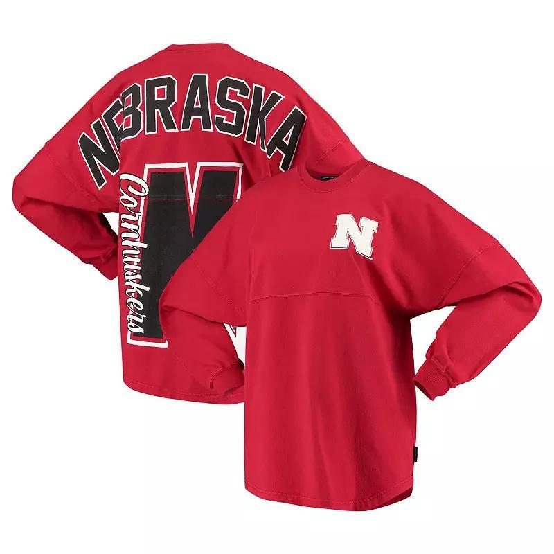 Women's Scarlet Nebraska Huskers Loud n Proud Spirit Jersey T-Shirt, Size: Medium, Red Product Image