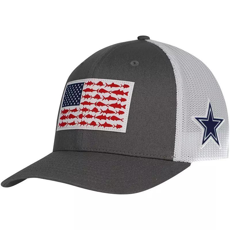 Men's Columbia Gray Dallas Cowboys PFG Mesh Fish Flag Flex Hat, Size: Large/XL, Grey Product Image