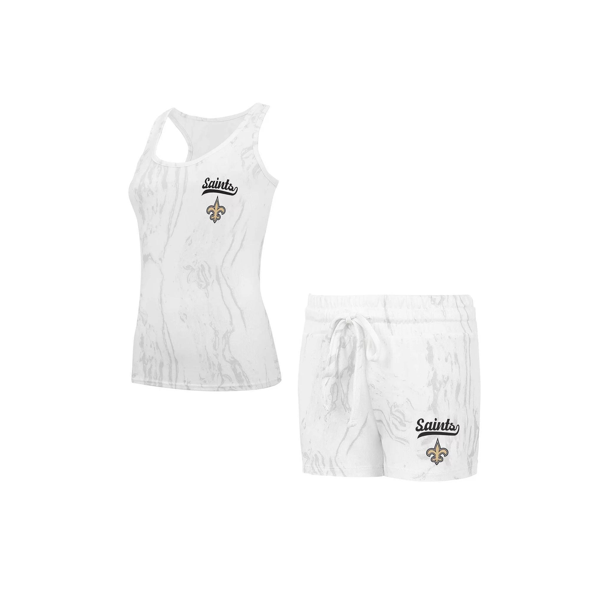 Women's Concepts Sport Las Vegas Raiders Quartz Hacci Knit Tank Top & Shorts Sleep Set, Size: XL, Lvr Beige Product Image
