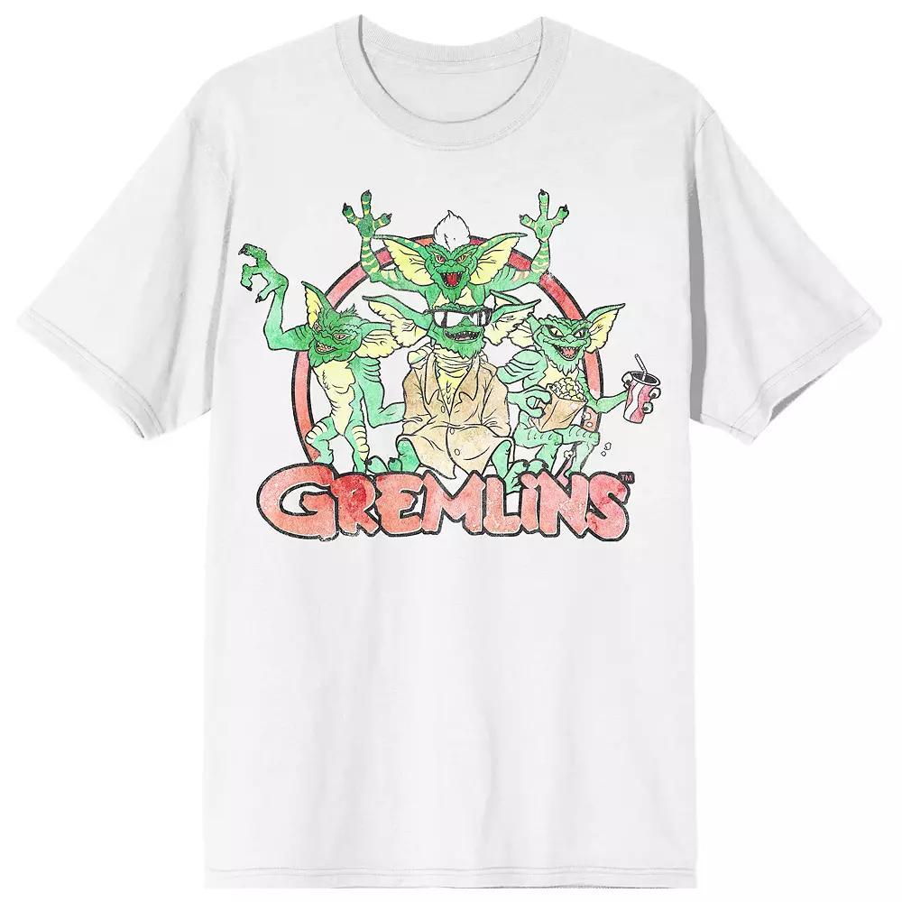 Men's Gremlins Logo Short Sleeve Graphic Tee, Size: XL, White Product Image