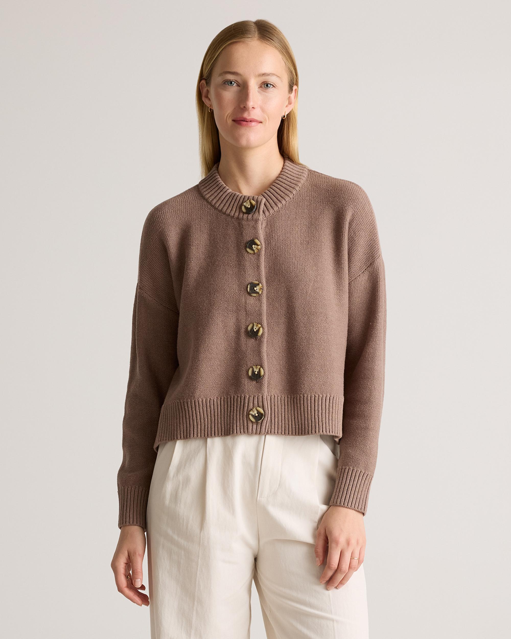 Quince | Women's Cropped Cardigan Sweater Organic Cotton Product Image