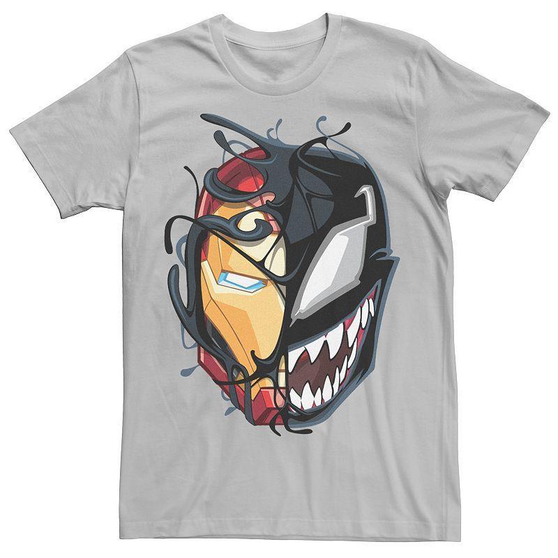 Men's Marvel Iron Man Venom Split Face Tee, Size: XXL, Silver Product Image