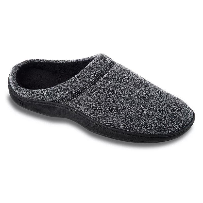 isotoner Space Dye Men's Clog Slippers, Size: Medium, Black Product Image