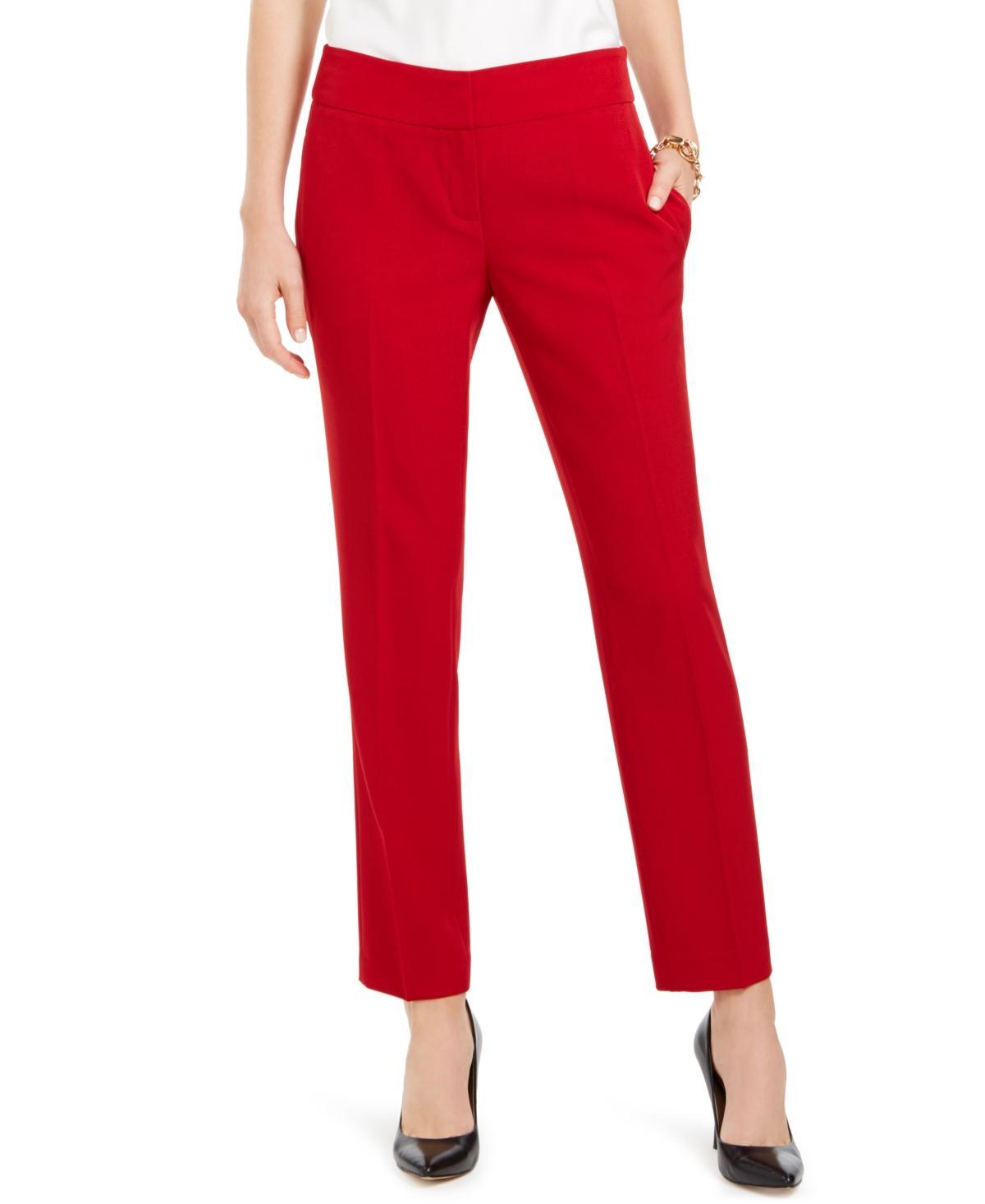 Kasper Solid Crepe Slim Pants Product Image