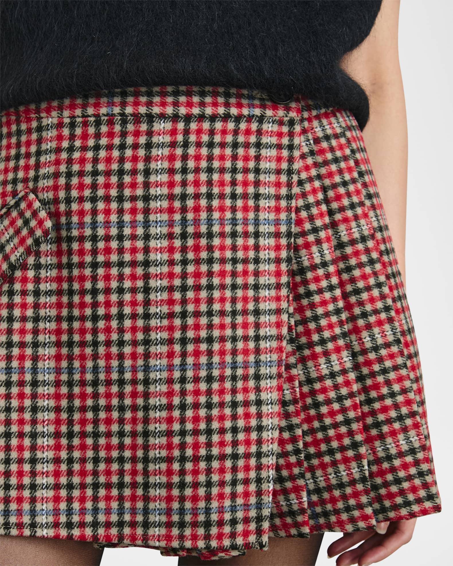 Adriana Pleated Check Mini Skirt  Product Image