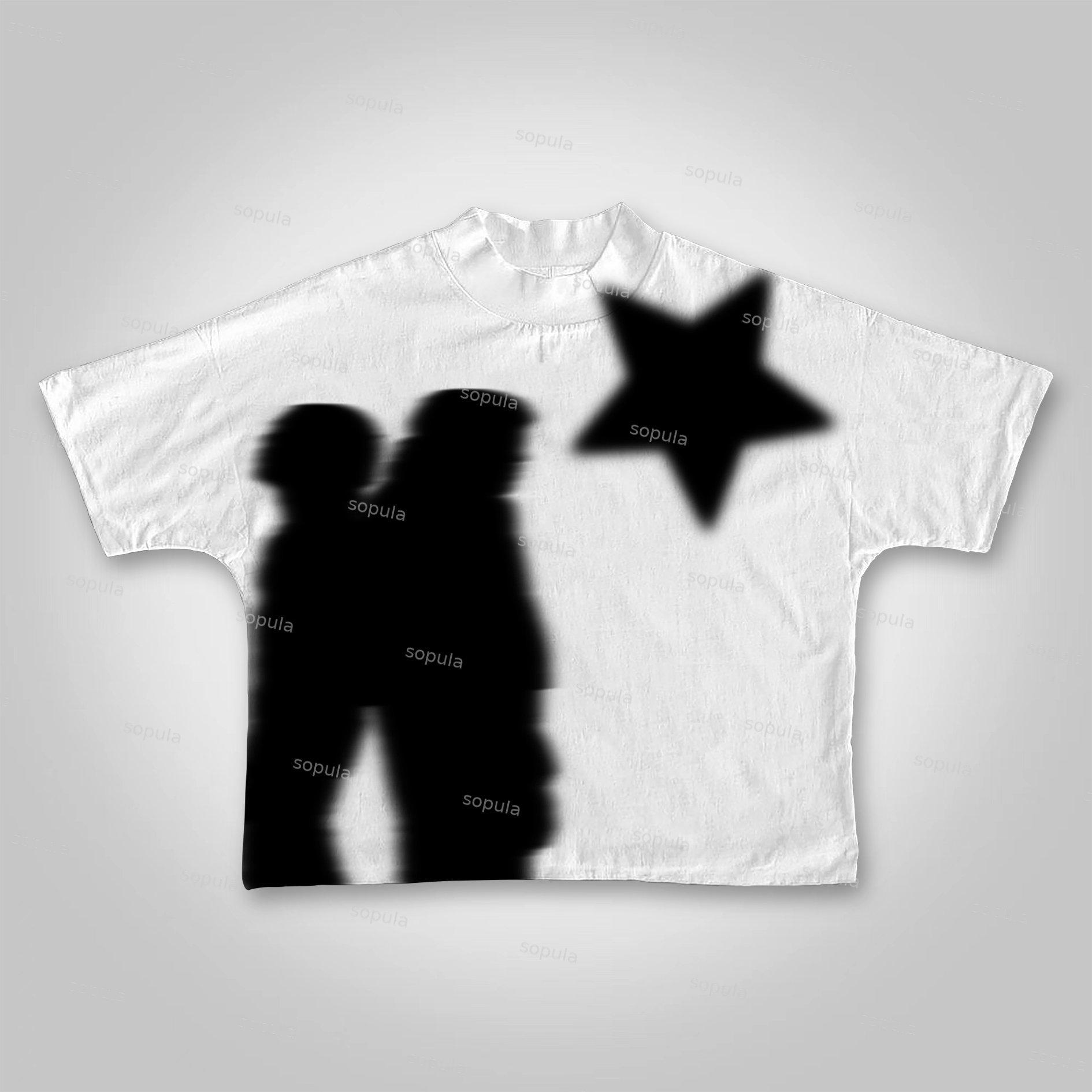 Sopula Virtual Shadow Graphic Cropped T-shirt Product Image