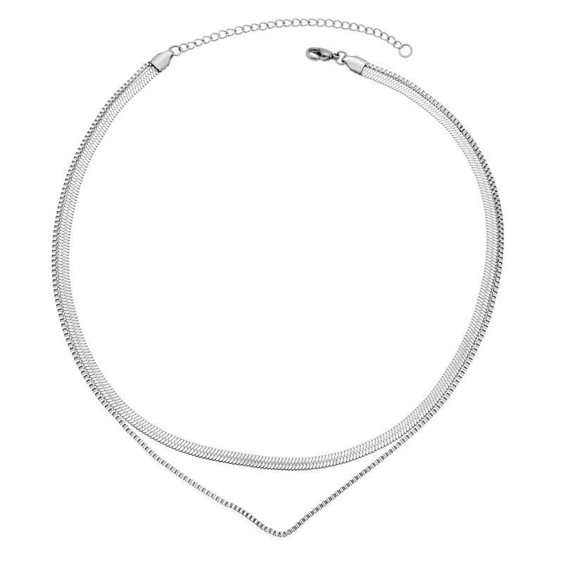 Metallic Layered Snakebone Necklace Product Image
