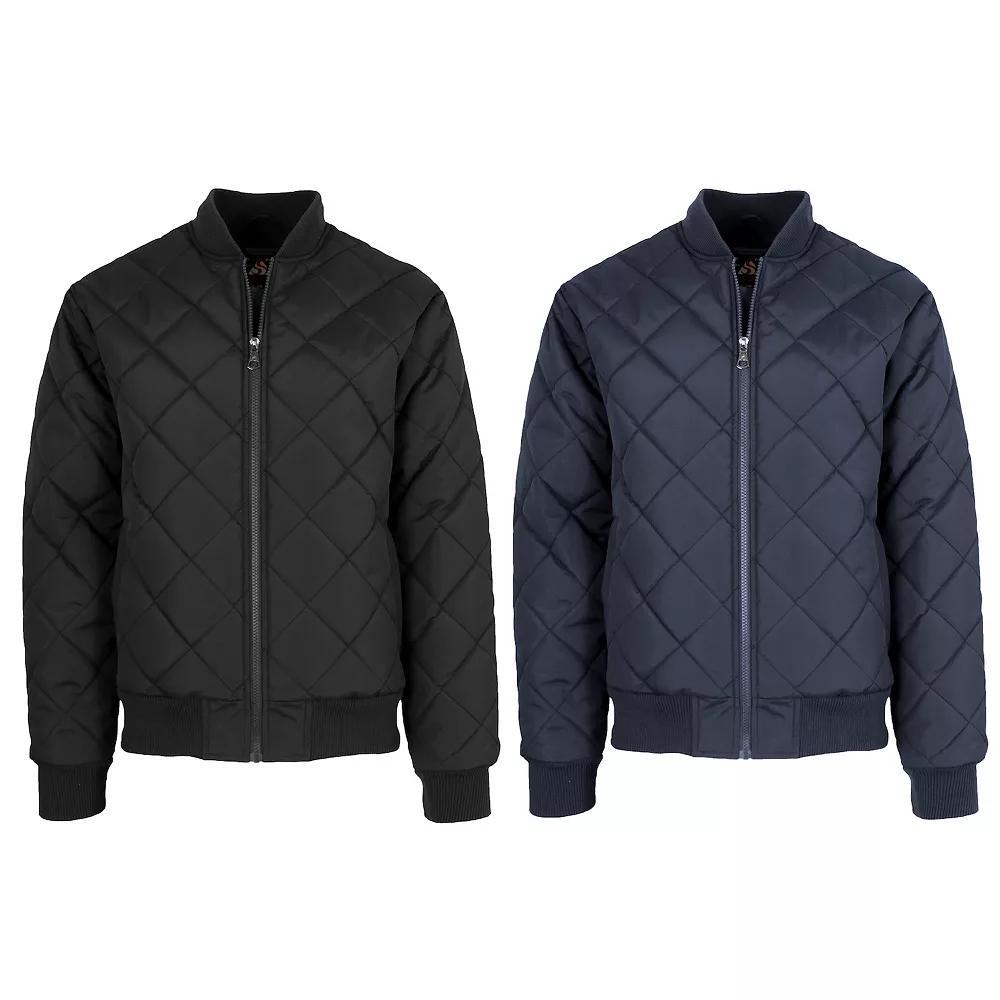 2-Pack Men's Spire by Galaxy Heavyweight Quilted Bomber Jacket, Size: Medium, Black Navy Product Image