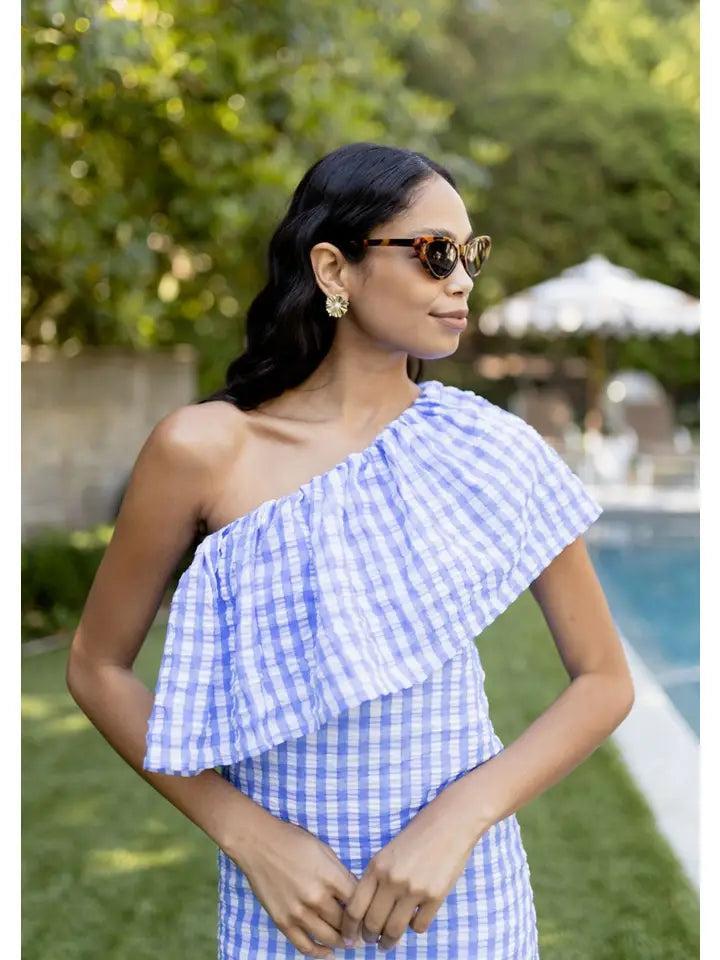 Sutton Gingham Cornflower Dress Product Image