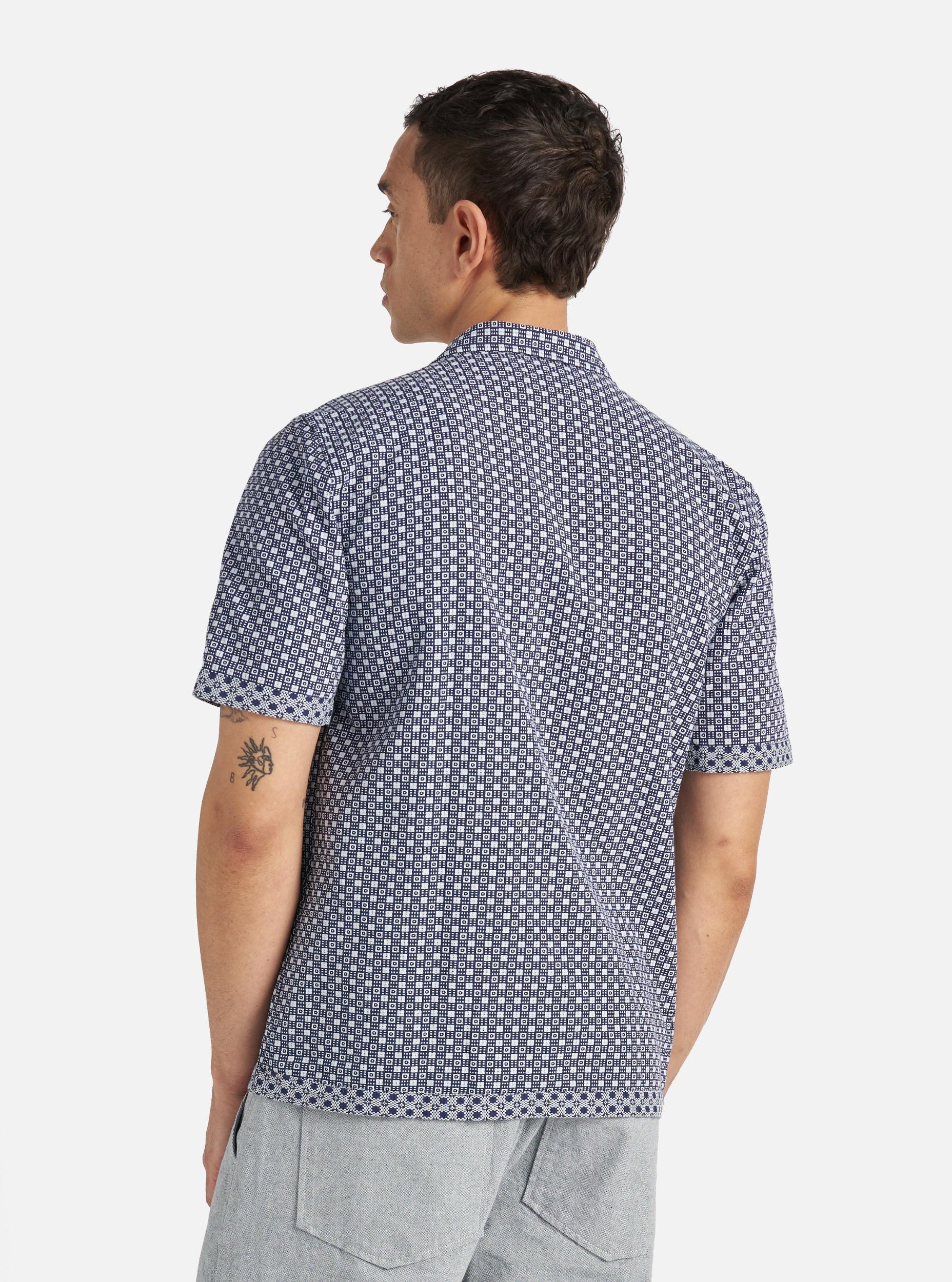 Universal Works Dean Road Shirt in Navy Tile 3 Cotton Product Image