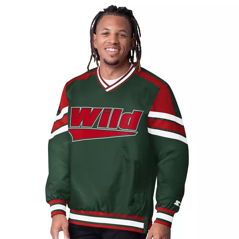 Mens Starter Minnesota Wild Reliver I V-Neck Pullover Sweatshirt Product Image