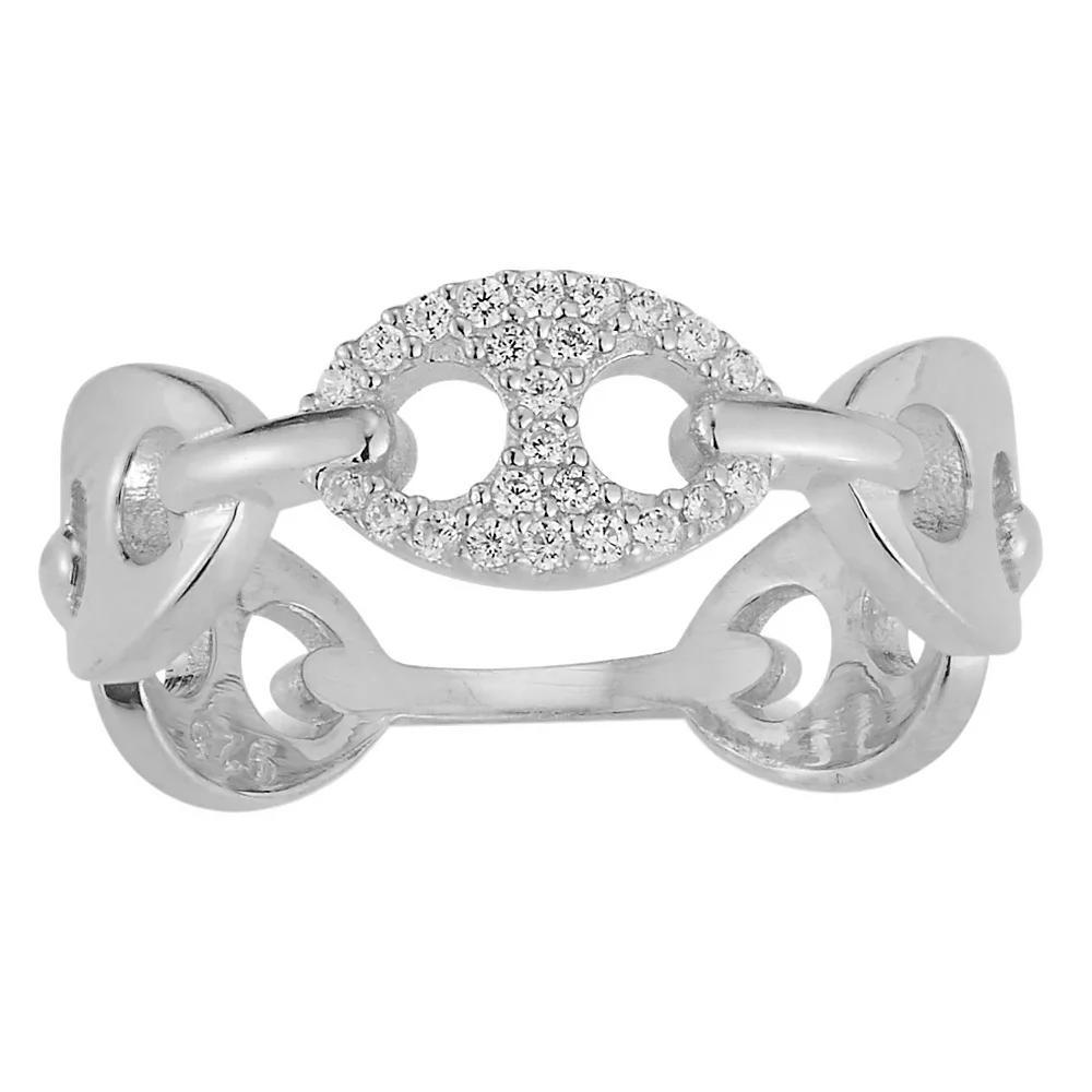 Sunkissed Sterling Cubic Zirconia Mariner Link Ring, Women's, Size: 8, Silver Tone Product Image