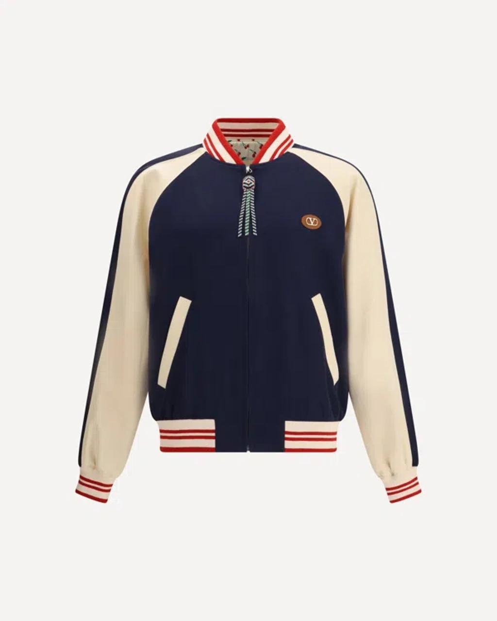 VALENTINO La Chat De La Maison Wool Bomber Jacket In Black Product Image