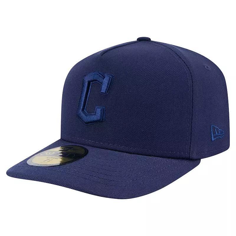 Men's New Era Navy Cleveland Guardians Color Pack A-Frame 59FIFTY Fitted Hat, Size: 7 1/2, Grd Blue Product Image