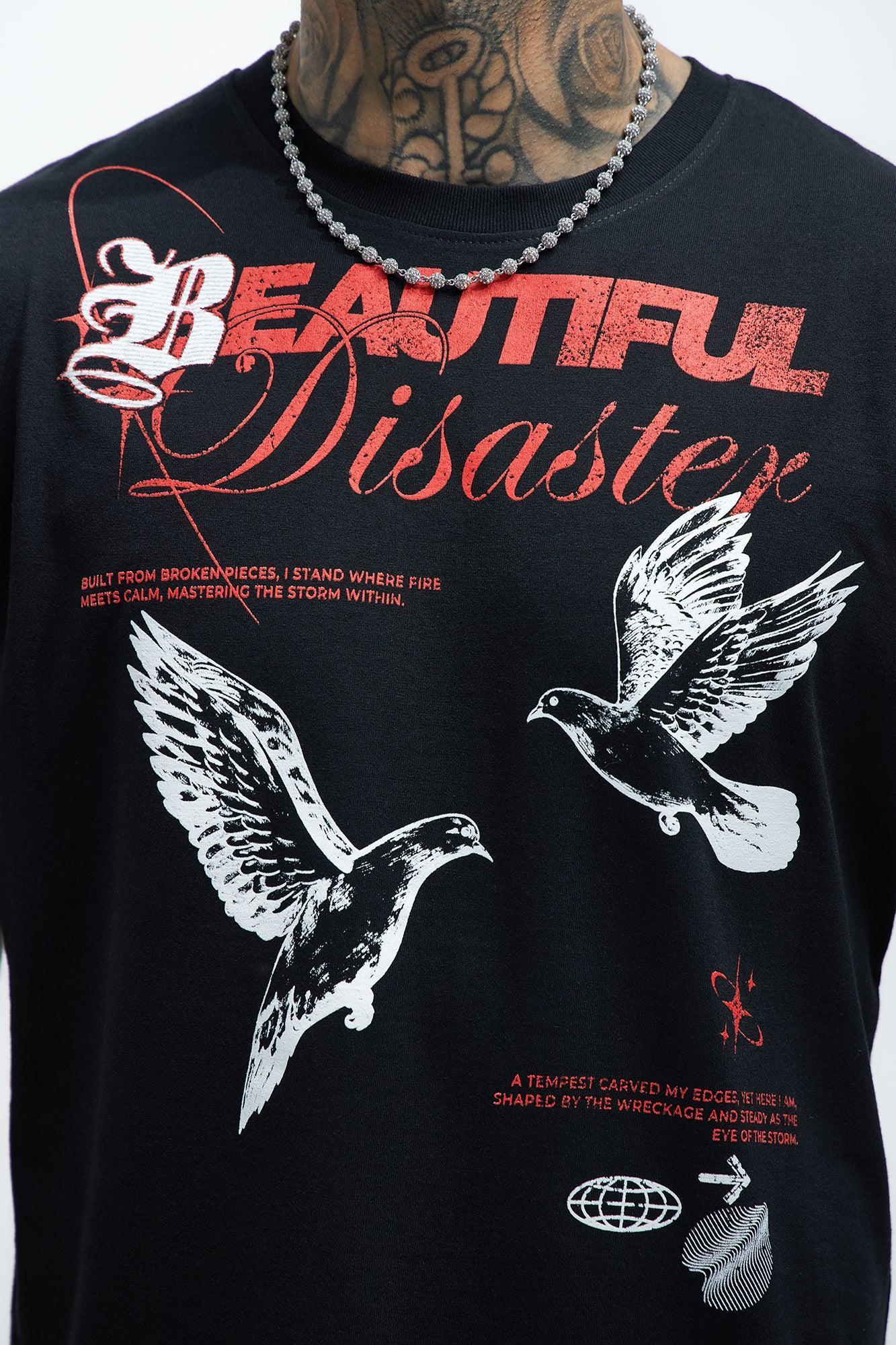 Beautiful Disaster Short Sleeve Tee - Black Product Image