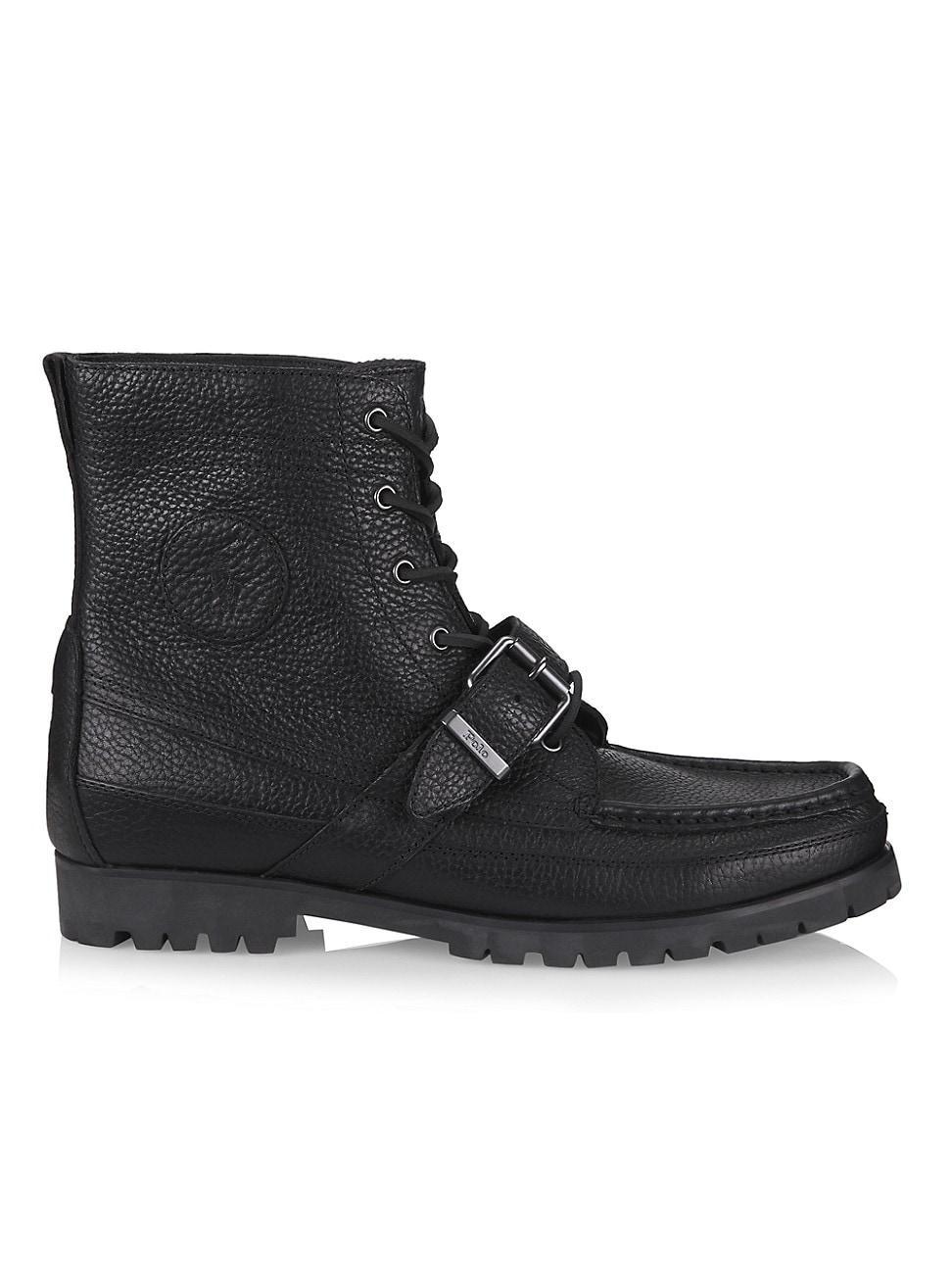 Polo Ralph Lauren Mens Ranger Tumbled Leather Buckle Lug Sole Boots Product Image