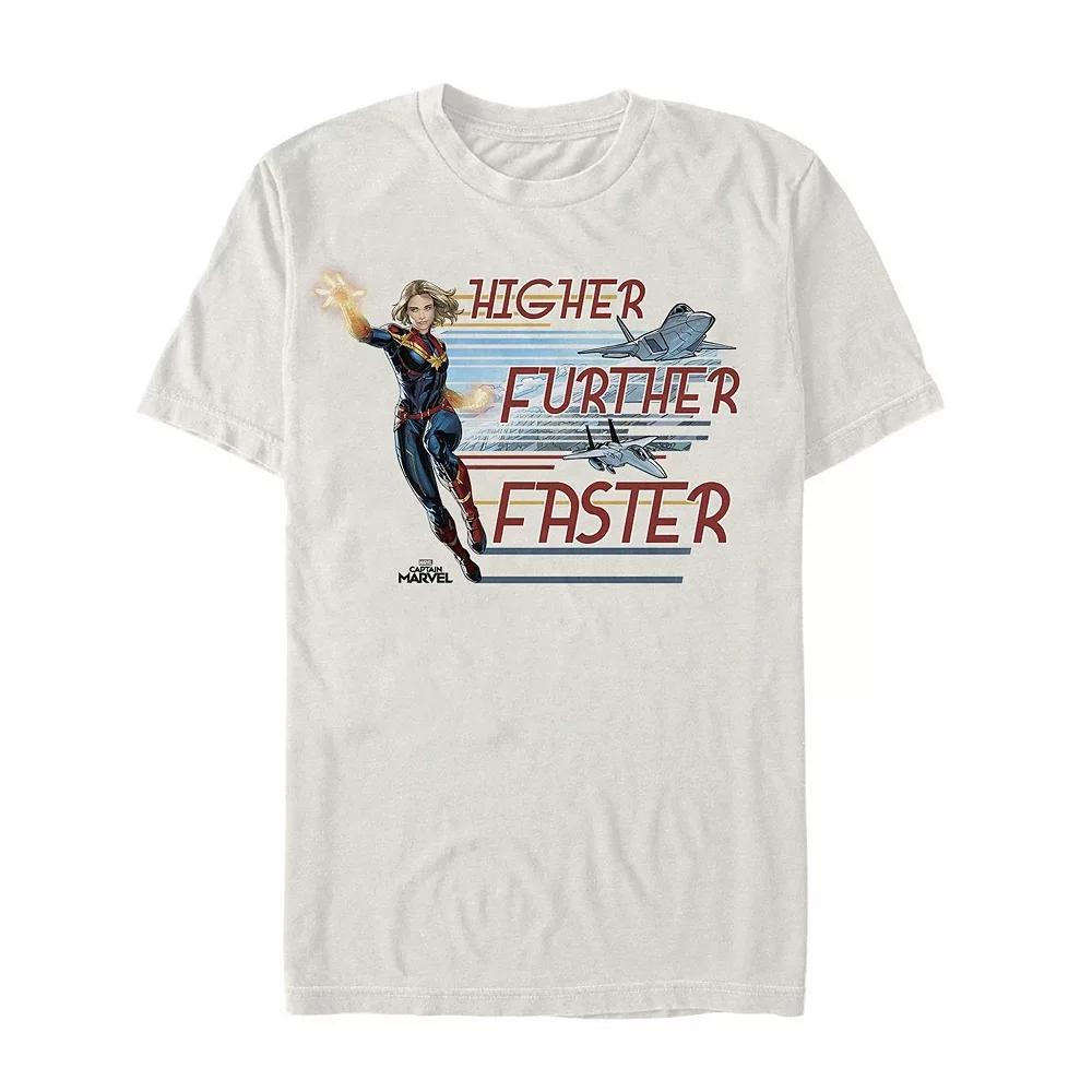 Girls 7-16 Captain Marvel Higher Further Faster Fighter Jets Tee, Girl's, Size: Large, Athletic Grey Product Image