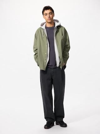 Mens Wide Straight Jeans Dark Gray 33 inch UNIQLO US Product Image