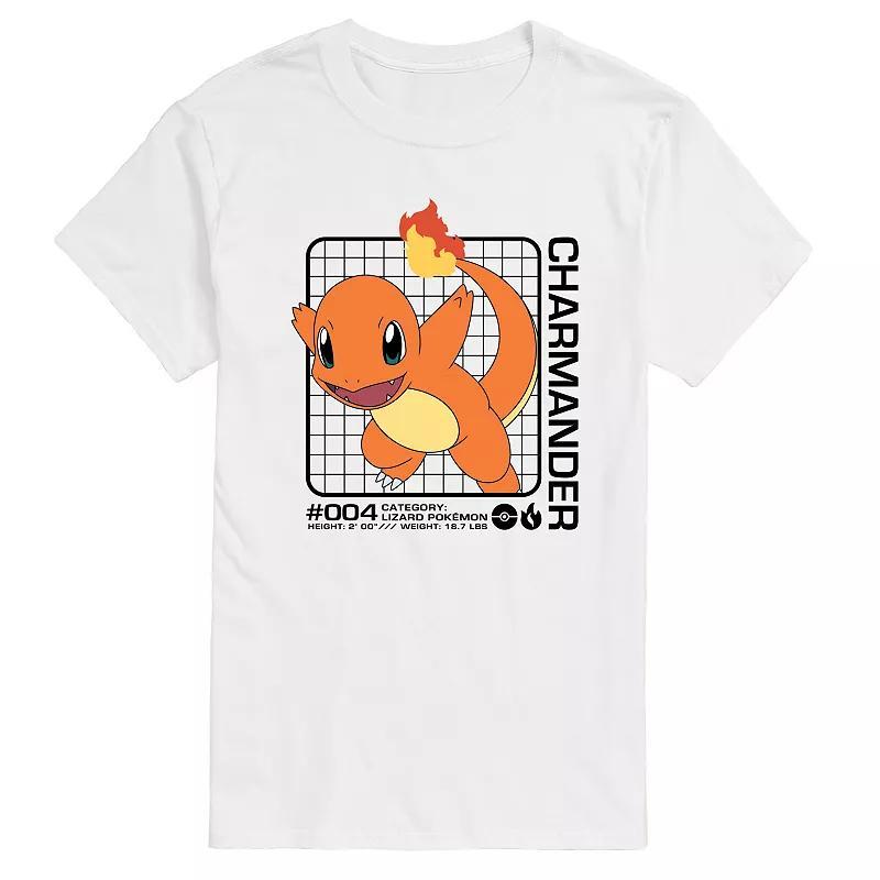 Big & Tall Pokemon Charmanders Stats Graphic Tee, Mens Product Image