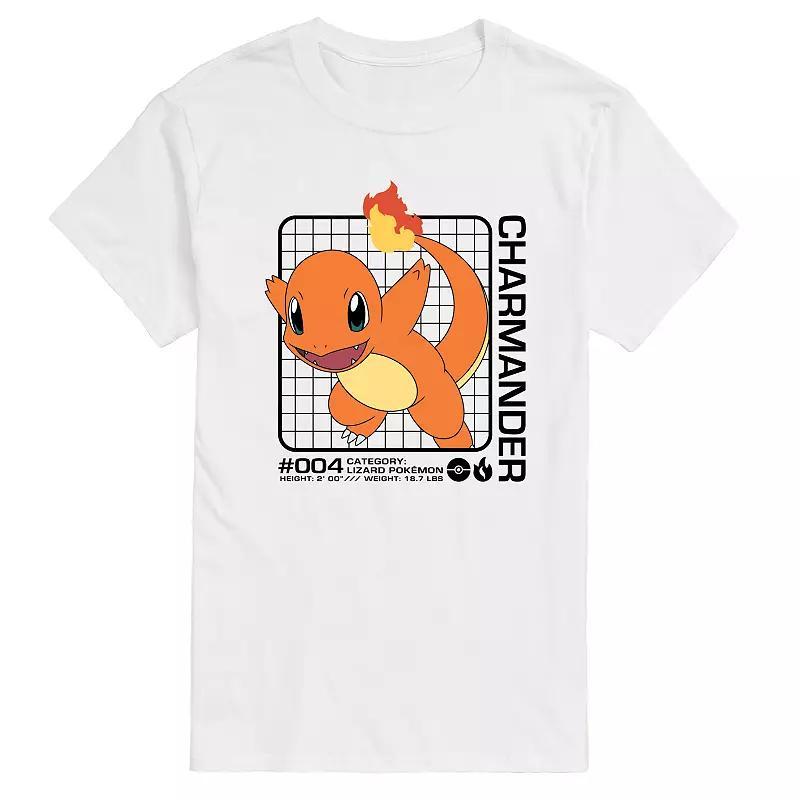 Big & Tall Pokemon Charmanders Stats Graphic Tee, Mens Product Image