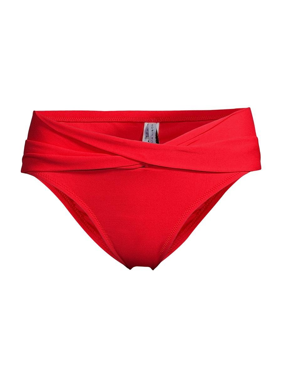 Robin Piccone Ava Solid Twist-Front Bikini Bottom Product Image