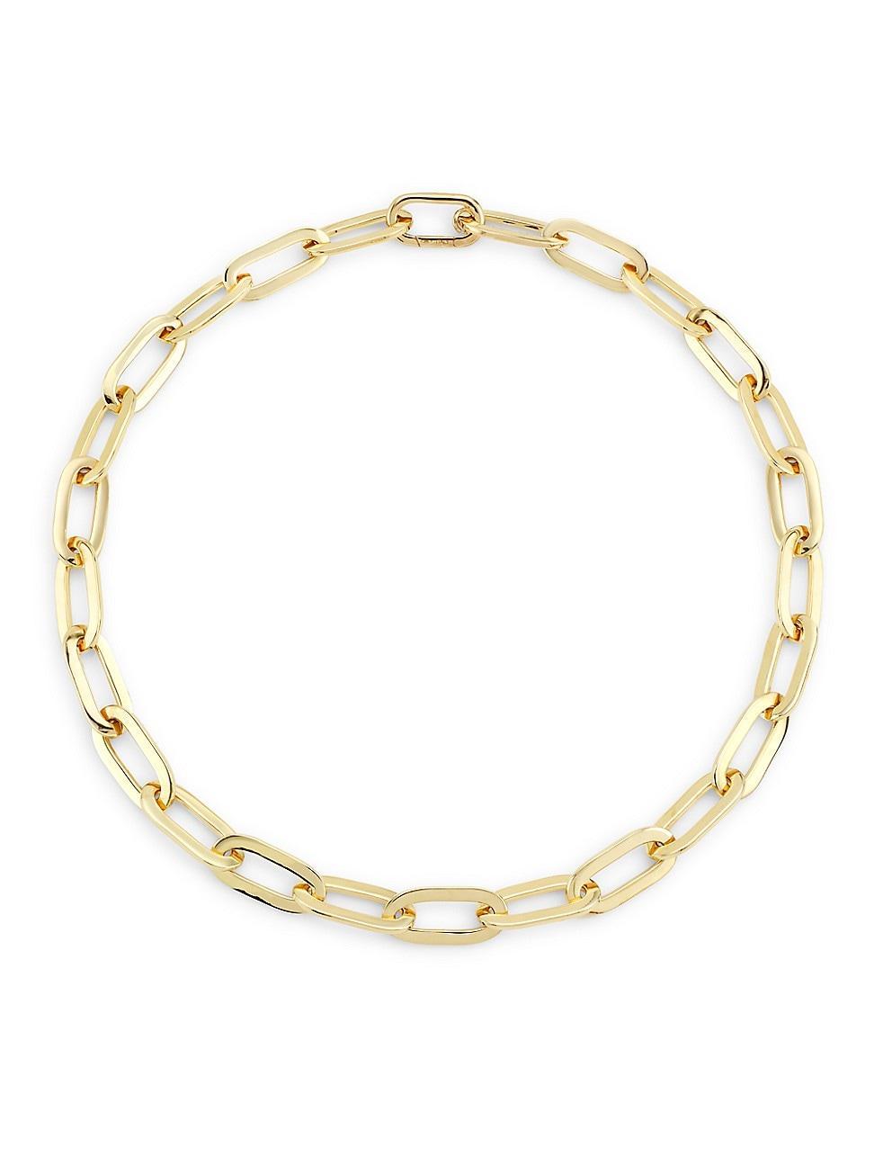 Womens 14K Yellow Gold Paper Clip Chain Necklace/18 Product Image