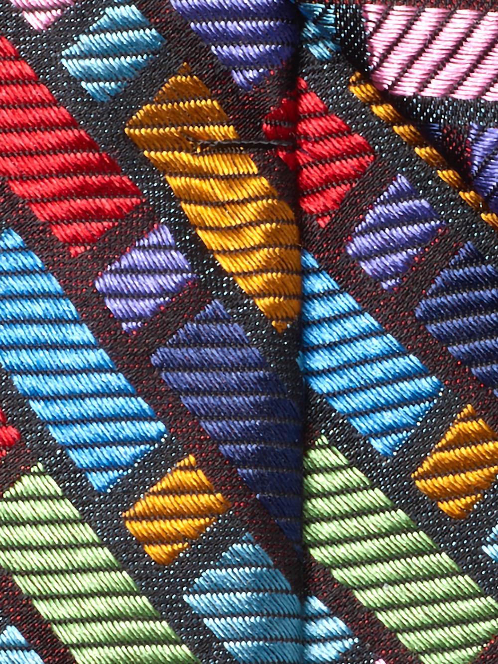 Geometric Woven Silk Tie - Multi Product Image