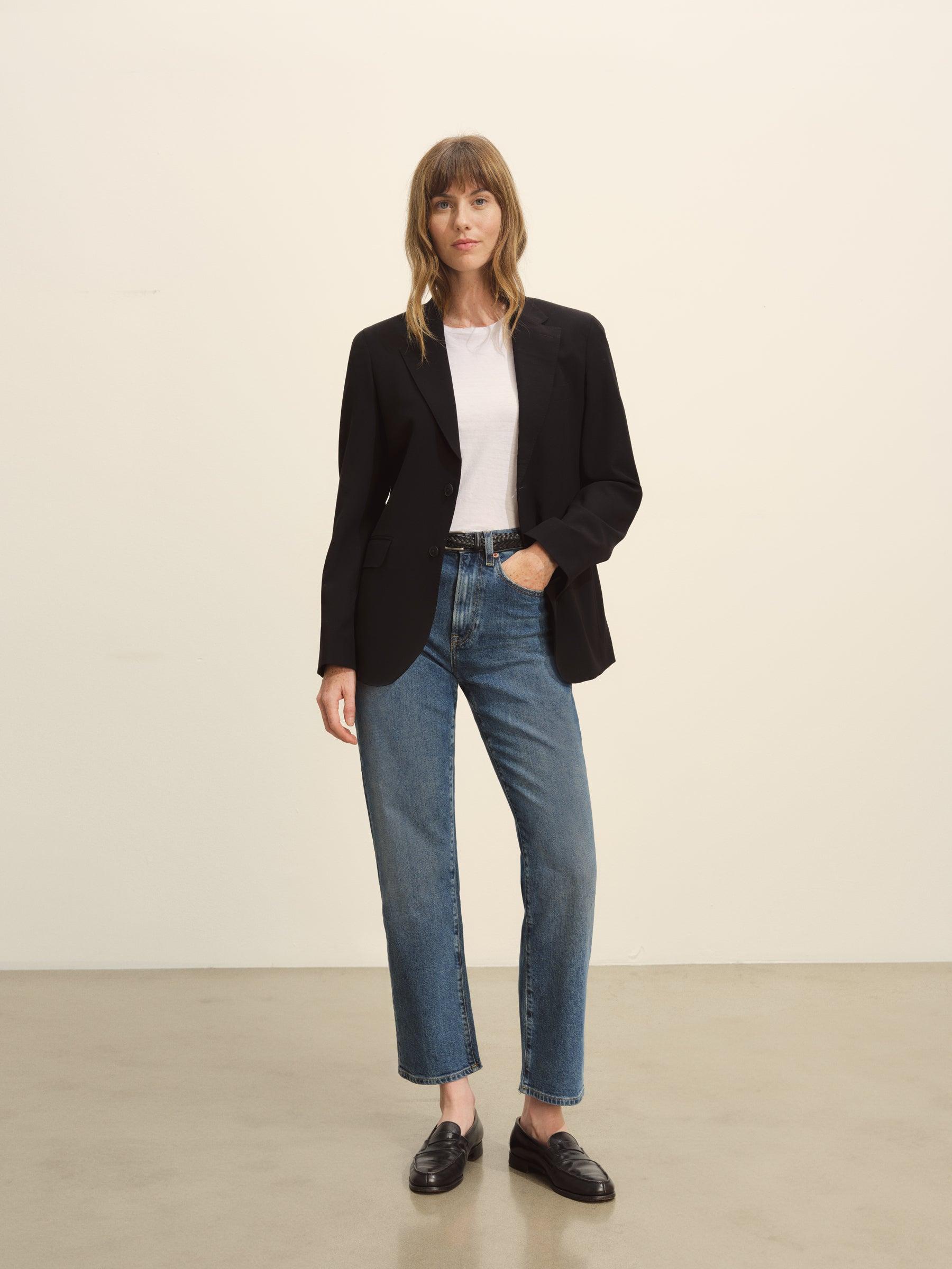 Black Fine Japanese Wool Blazer Product Image