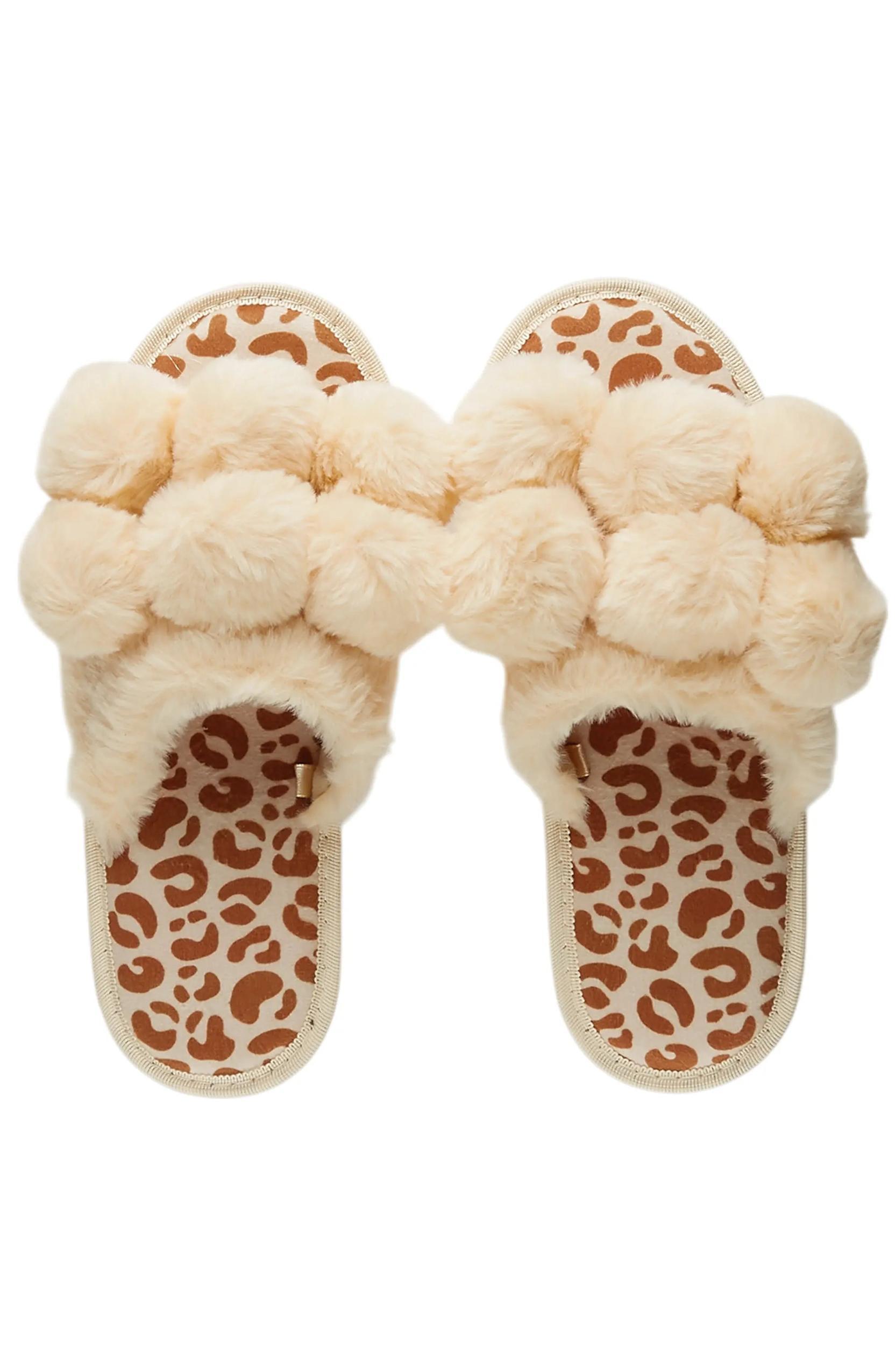 Kourtnay Beige Fur Slippers Female Product Image