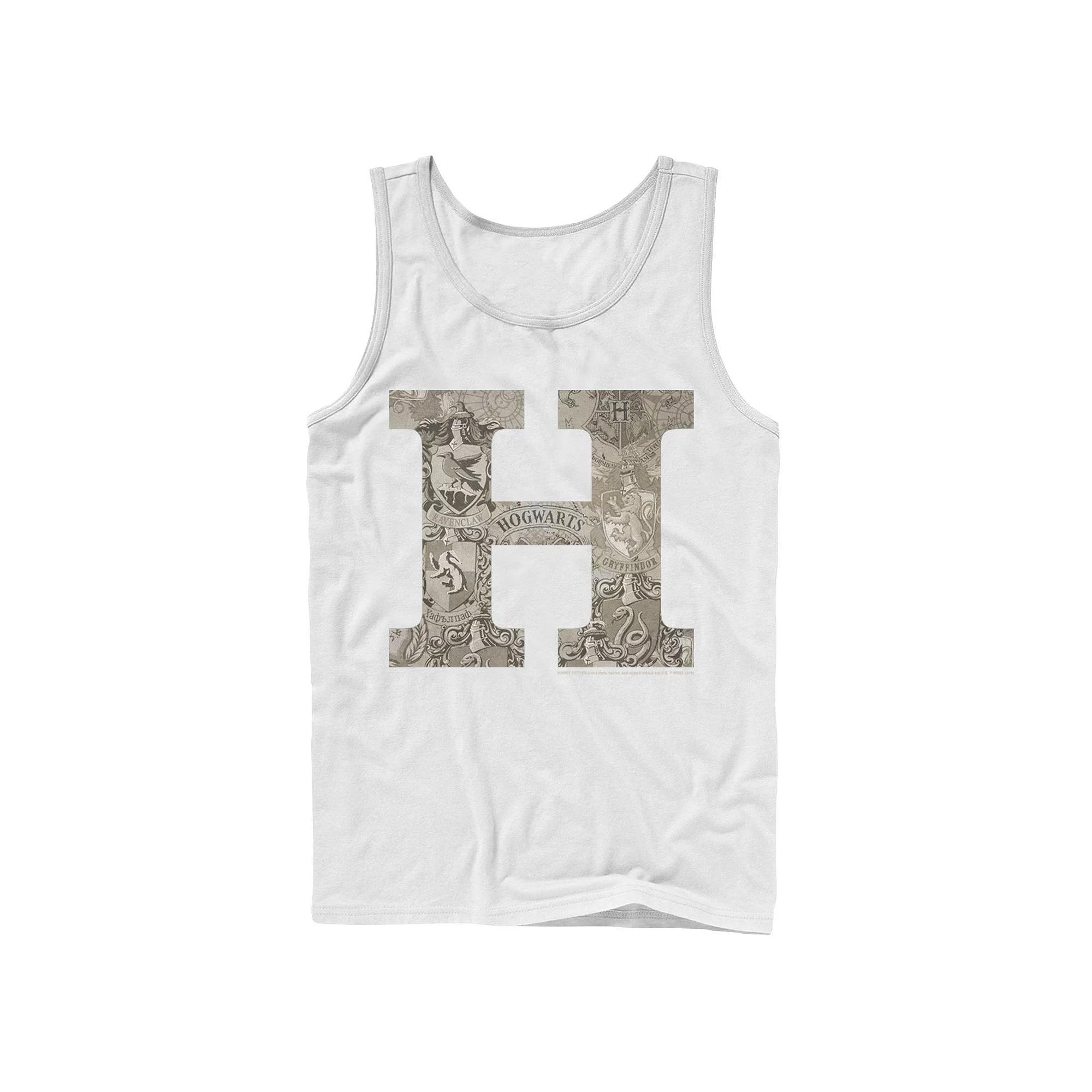 Men's Harry Potter H Hogwarts Crest Fill Tank Top, Size: Large, White Product Image