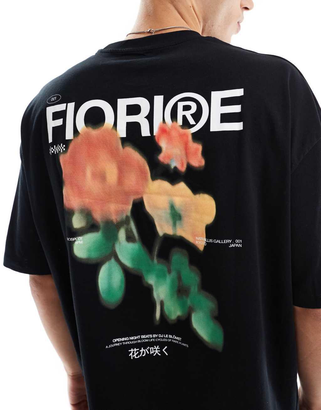 ASOS DESIGN oversized t-shirt in black with back print Product Image