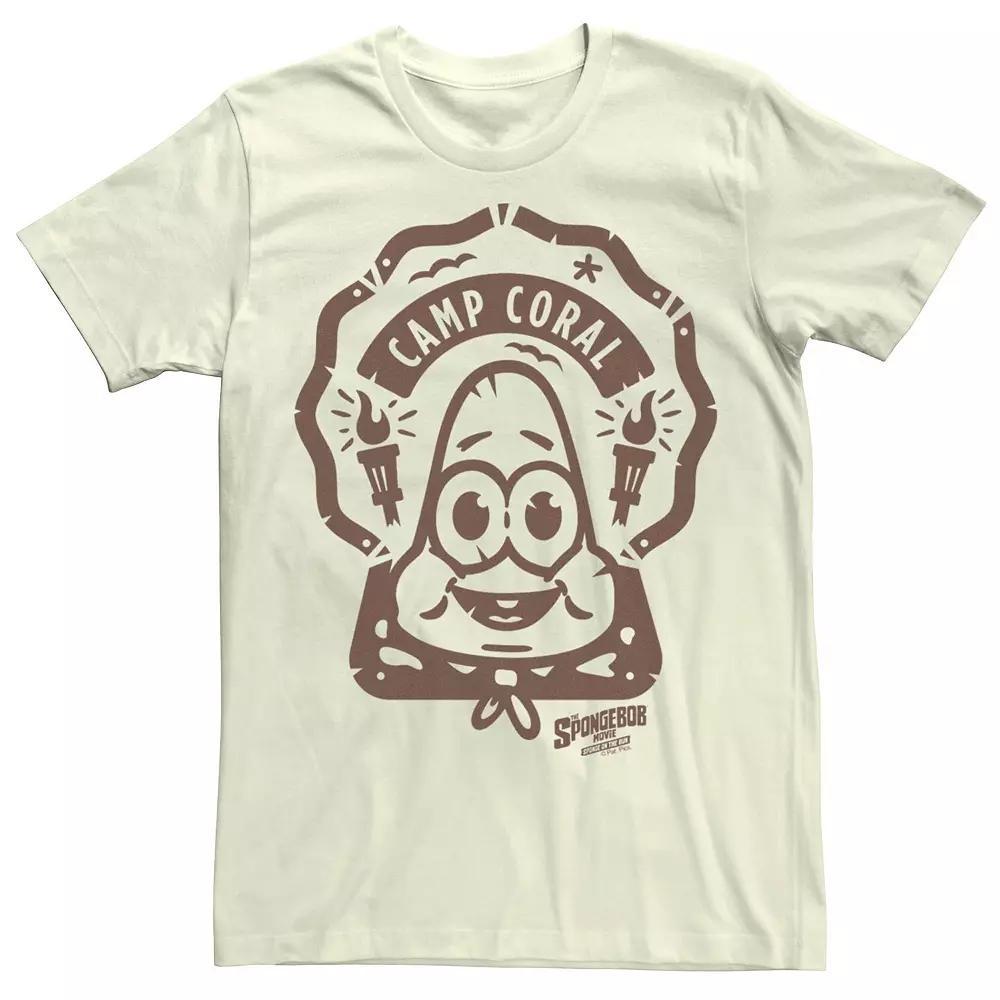 Mens SpongeBob Sponge On The Run Camp Coral Patrick Badge Tee Product Image